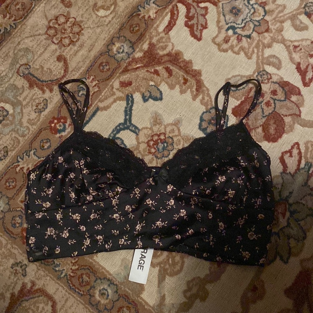 Garage satin crop top